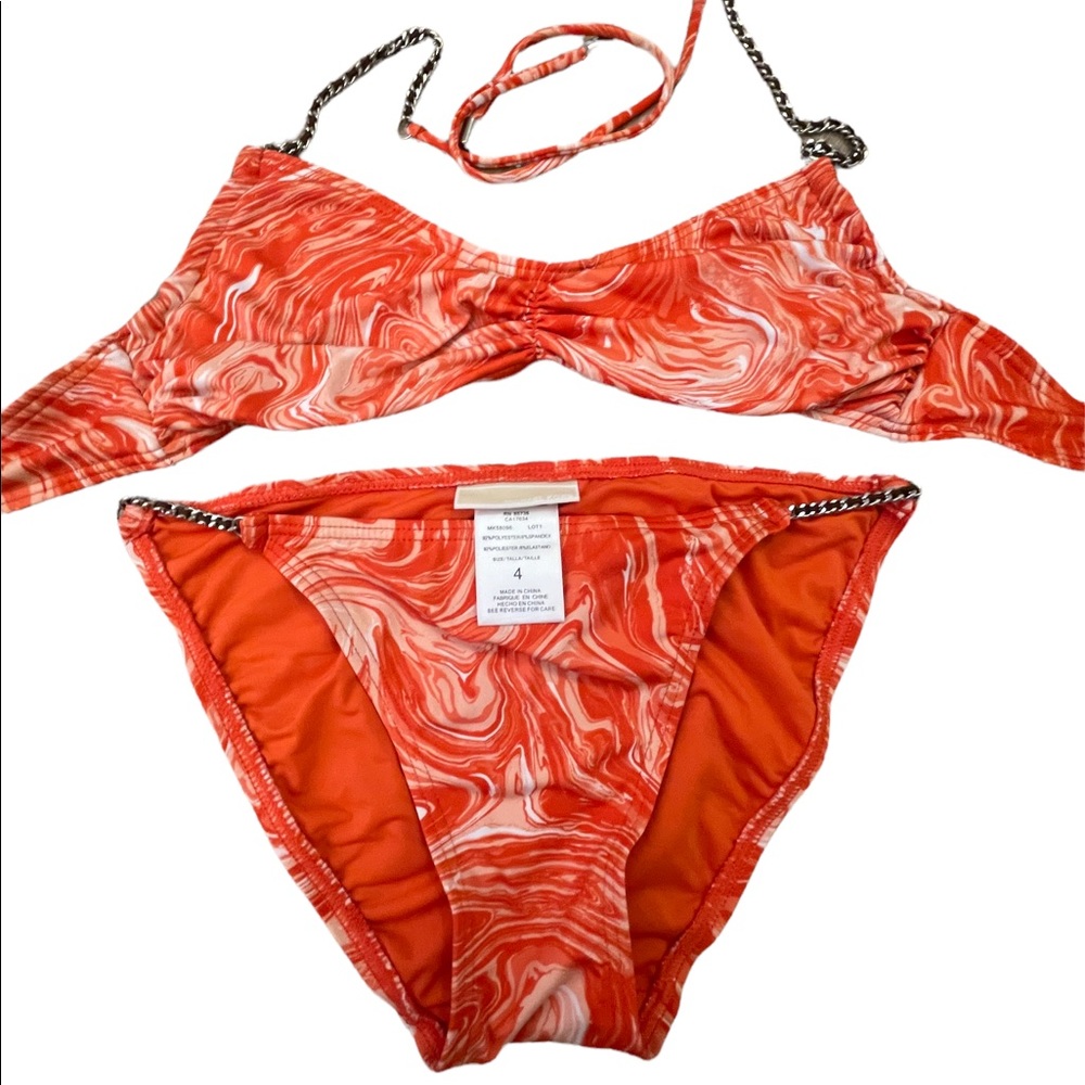 Michael Kors | Two piece chain swimsuit | Orange | Size:4